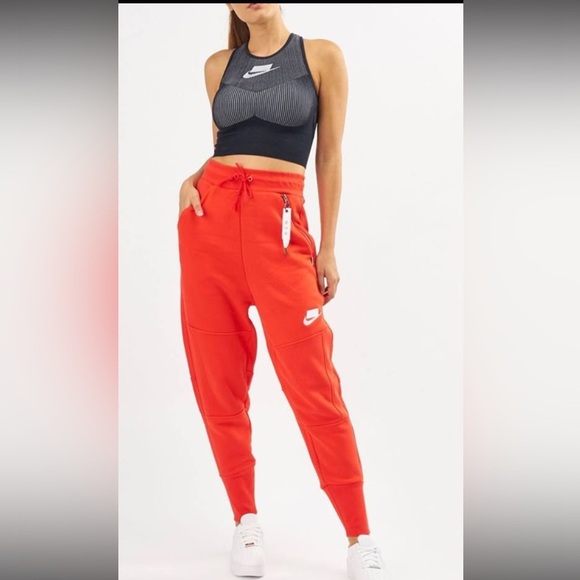 Nike NSW Women's Vibrant Orange Jogger Fleece Track Pants XS - Picture 1 of 12